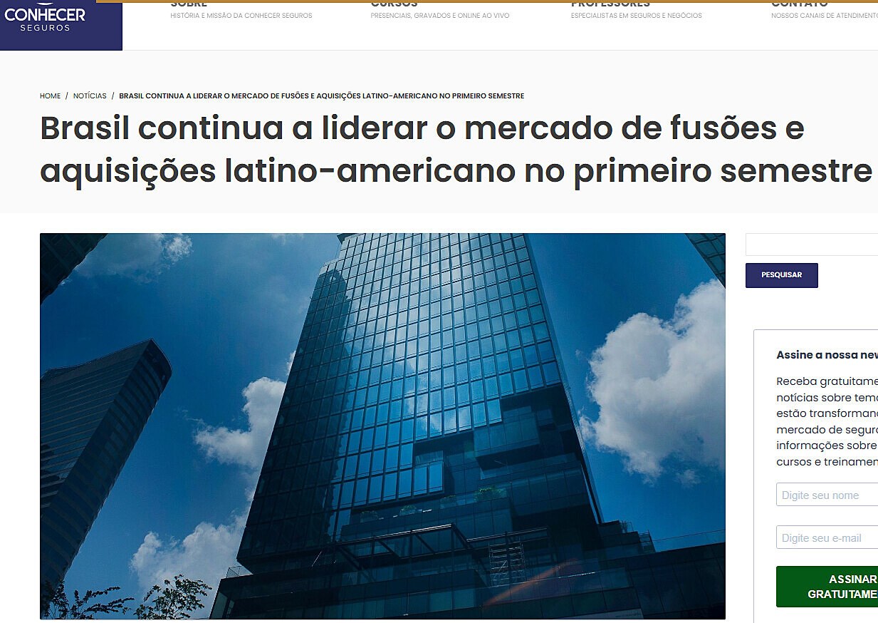 Brasil continua a liderar o mercado de fuses e aquisies latino-americano no primeiro semestre